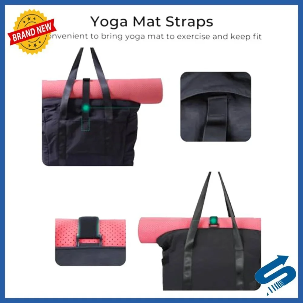 Large Capacity Tote Bag with Zipper Lightweight Nylon Gym Work Travel Shoulder